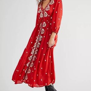 Free People Embroidered Fable Dress - Small